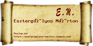 Esztergályos Márton névjegykártya